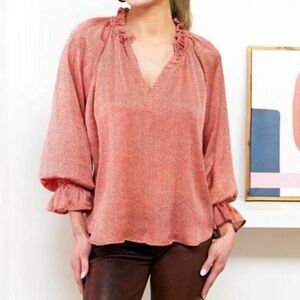 Finley Candace Top Herringbone Brick Size XL NEW